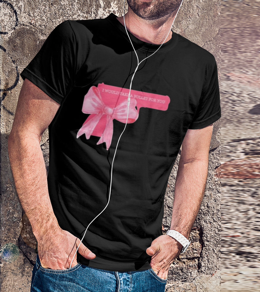 Madison Beer Type Merch Pink Gun Bow I Would Take A Bullet For You T-Shirt