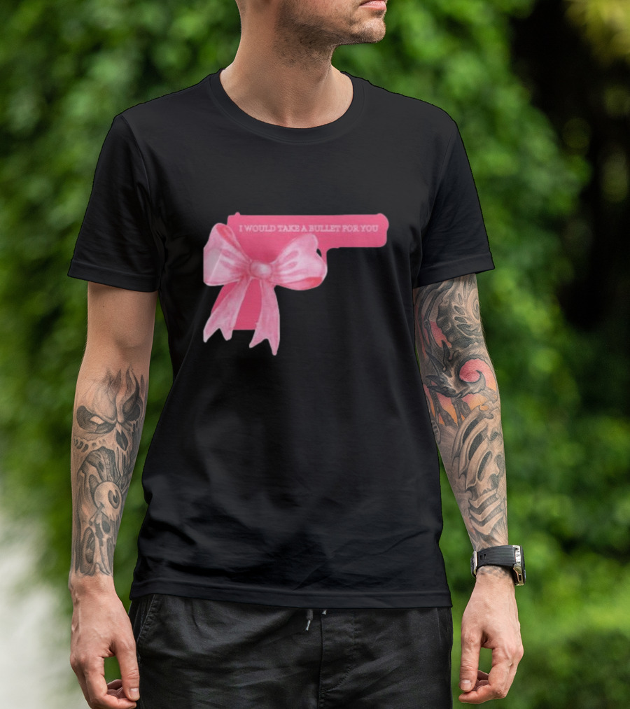 Madison Beer Type Merch Pink Gun Bow I Would Take A Bullet For You T-Shirt