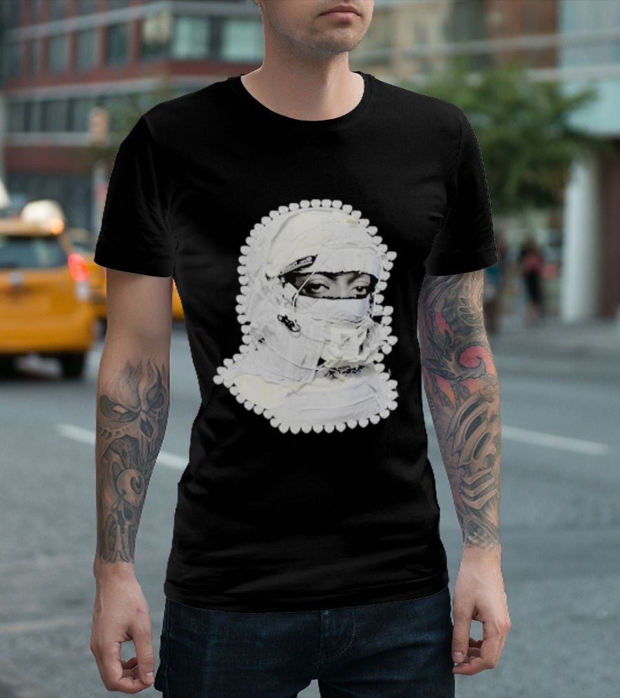 Noissey High Quality Functional Print Pull Over White Masked Figure T-Shirt