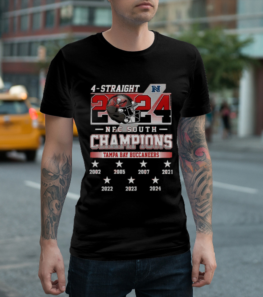 Tampa Bay Buccaneers NFC South Champions 4-Straight T-Shirt