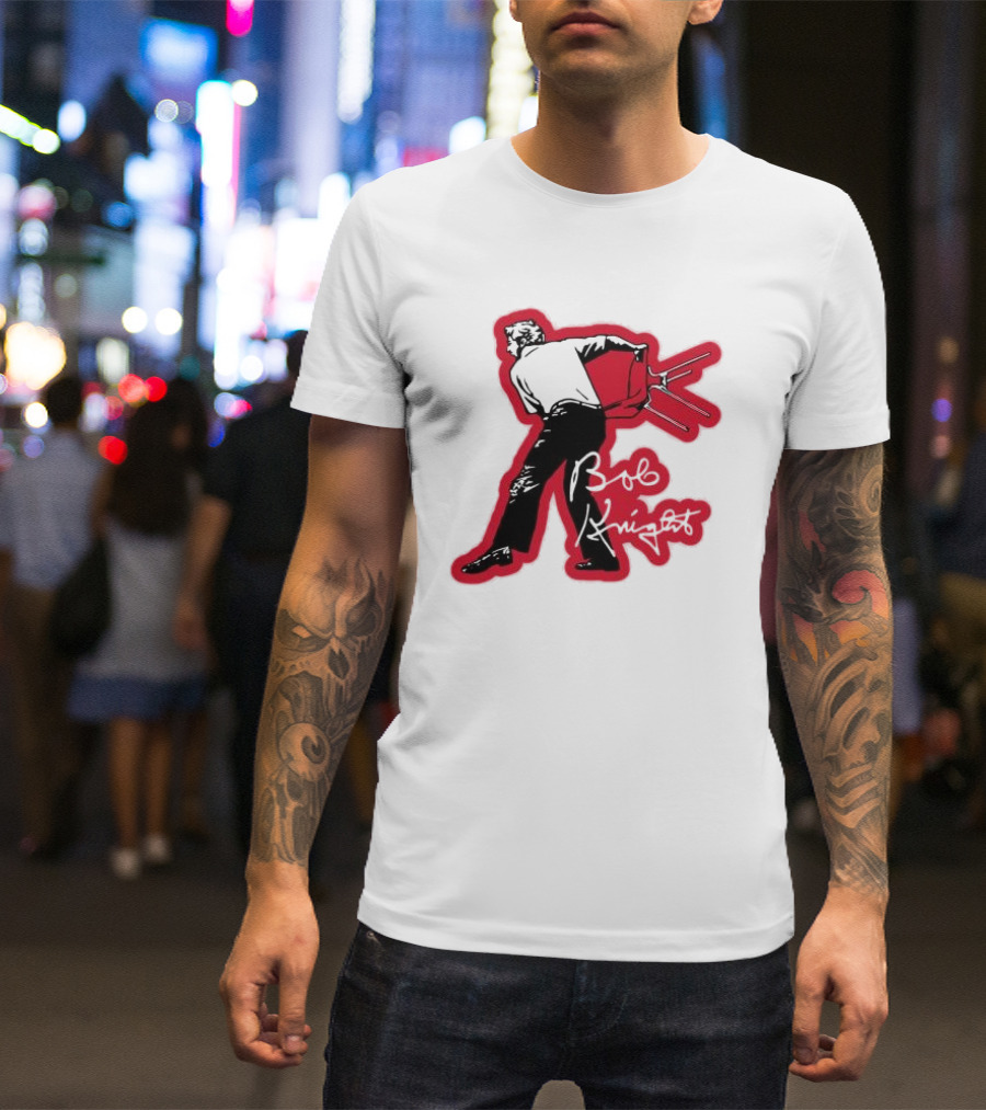 Bob Knight Throwing Chair Basketball Iconic Moment T-Shirt