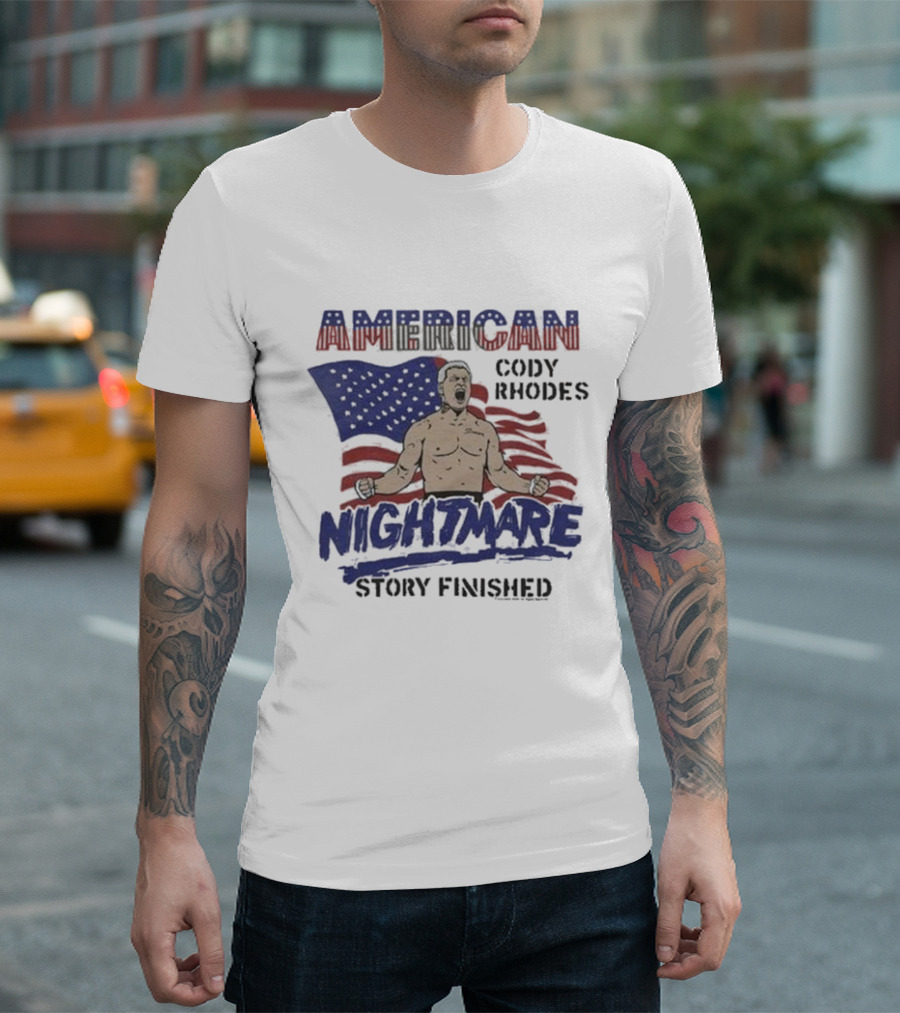 Cody Rhodes American Nightmare Story Finished USA Flag T-Shirt