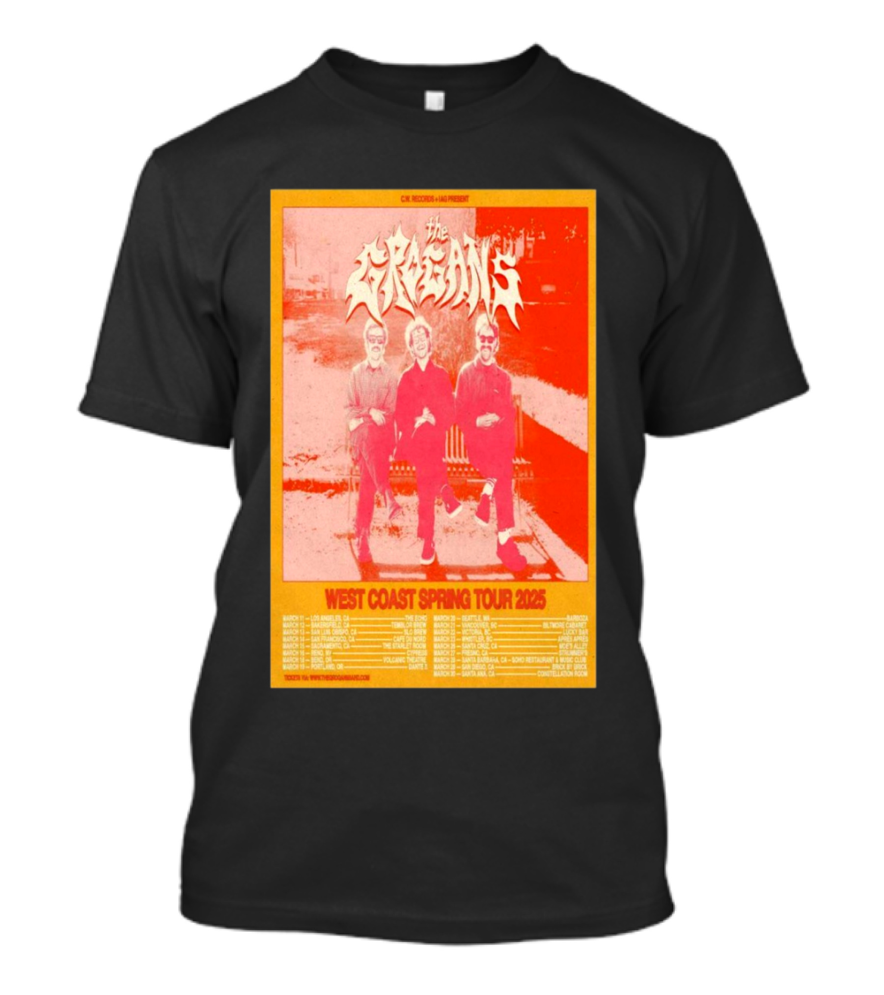 The Grogans West Coast Spring Tour 2025 CNR Records Presents Orange T-Shirt