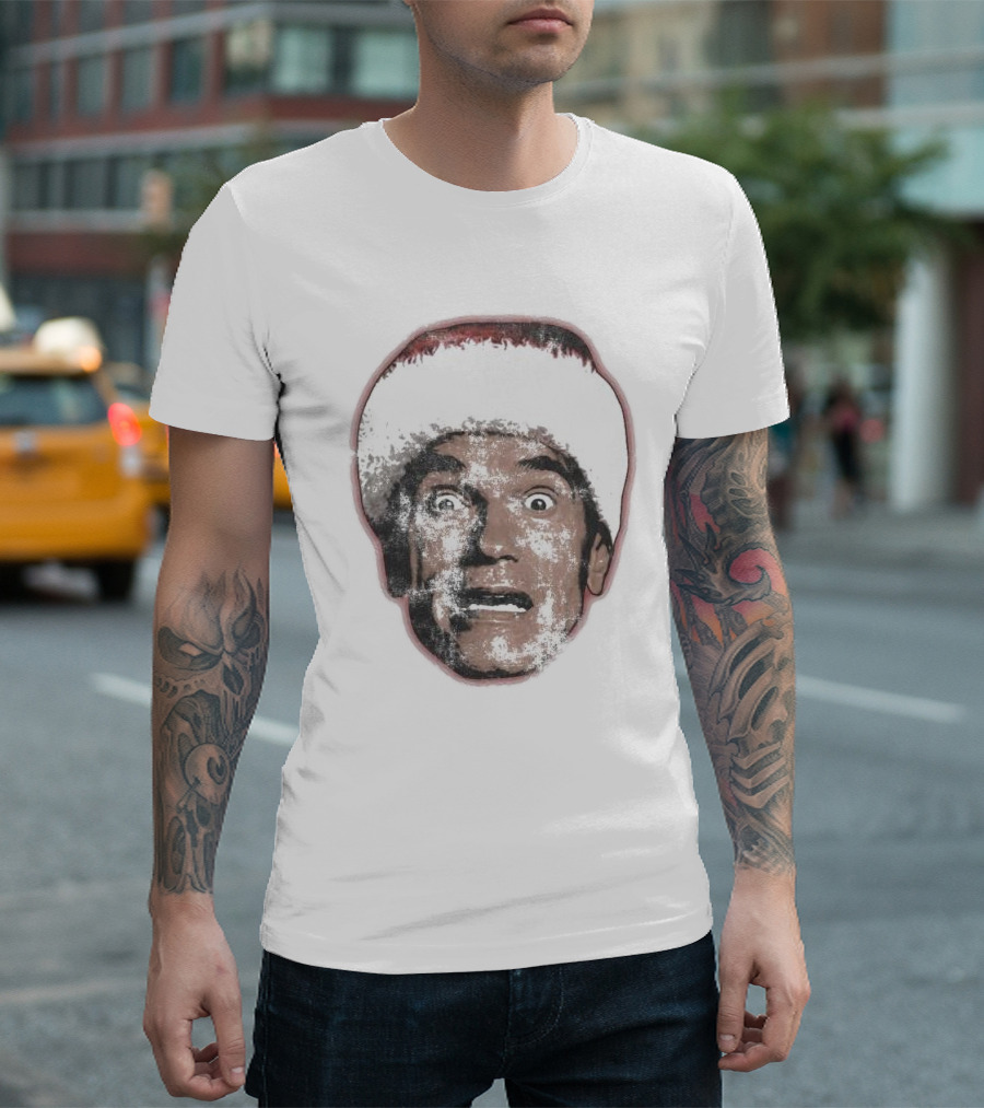 Jingle All The Way Arnold Santa Face T-Shirt
