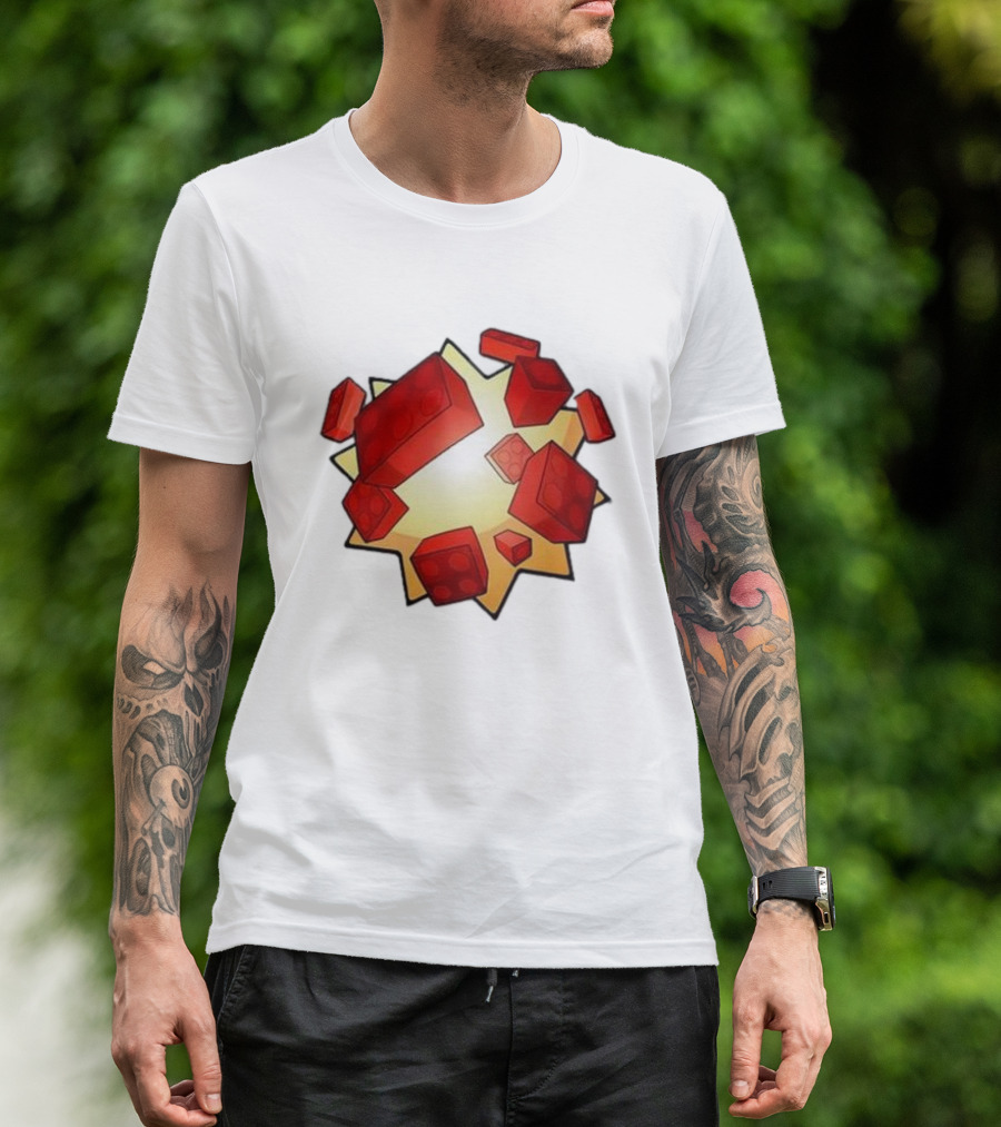Unusual Worldwide Bloxxer Exploding Red Brick T-Shirt