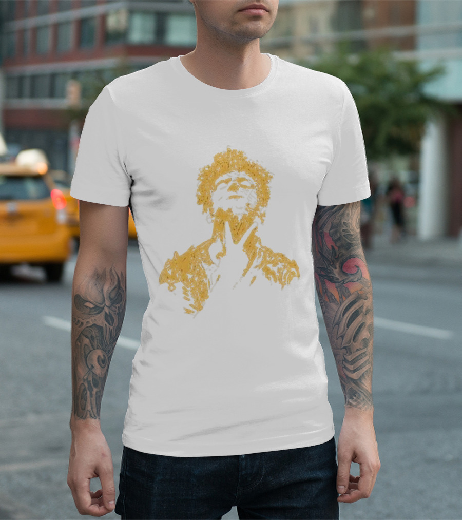 Anthony Green California Fire Relief Fund Charity Portrait Yellow Sketch T-Shirt
