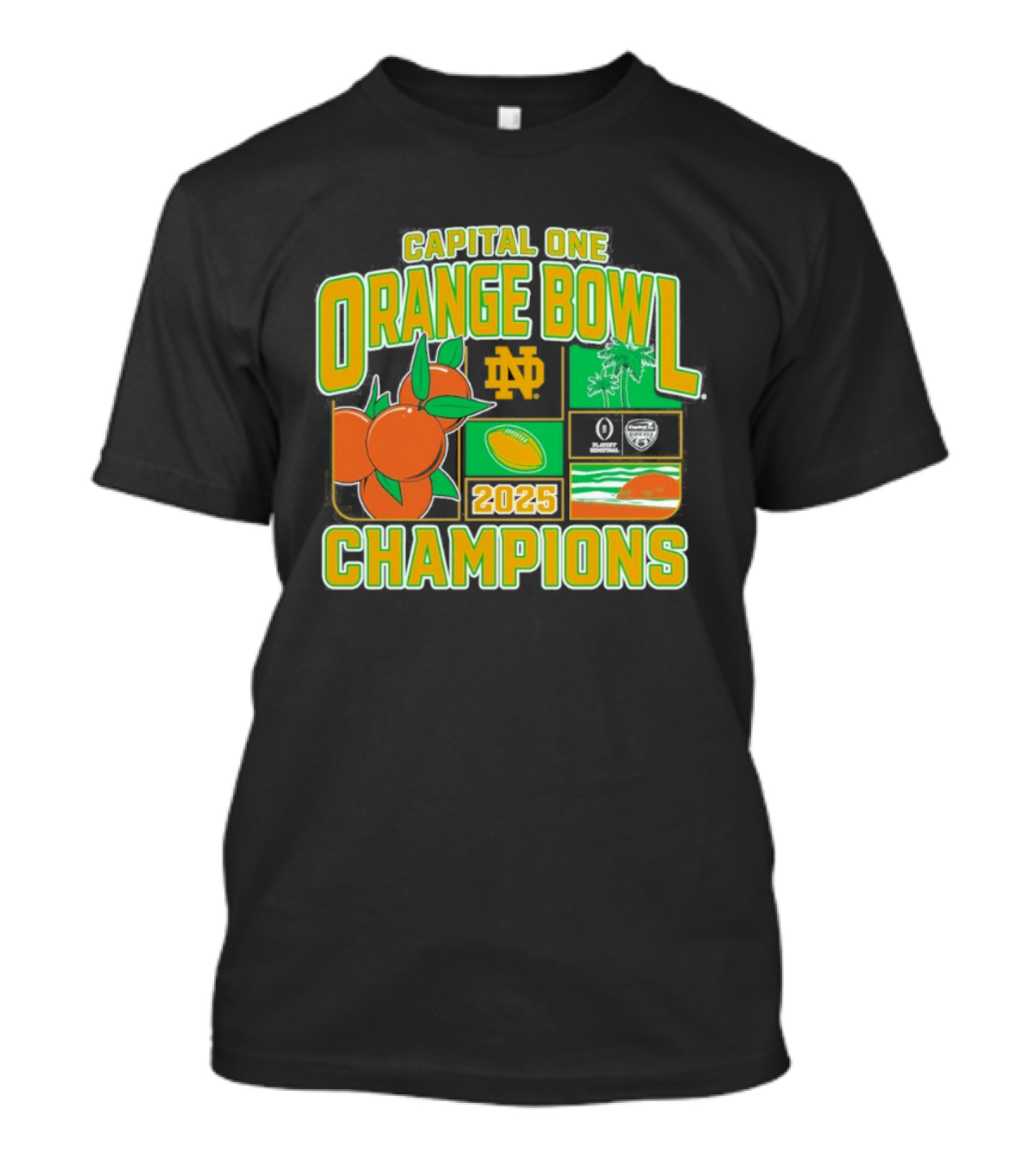 2025 Notre Dame Fighting Irish Capital One Orange Bowl Champions T-Shirt