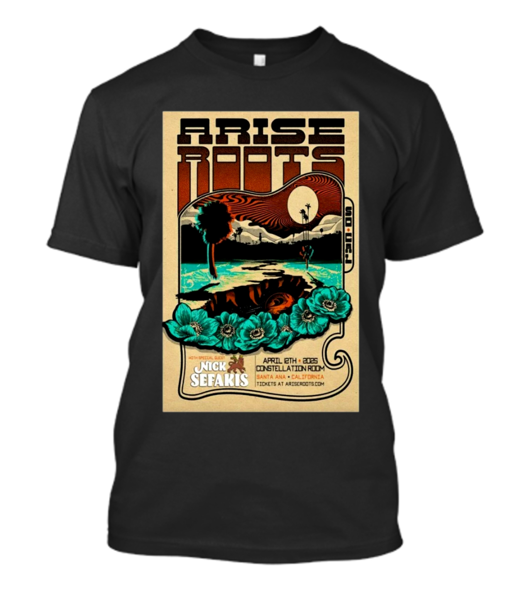 Arise Roots Tour Constellation Room Santa Ana April 8 2025 With Nick Sefakis T-Shirt
