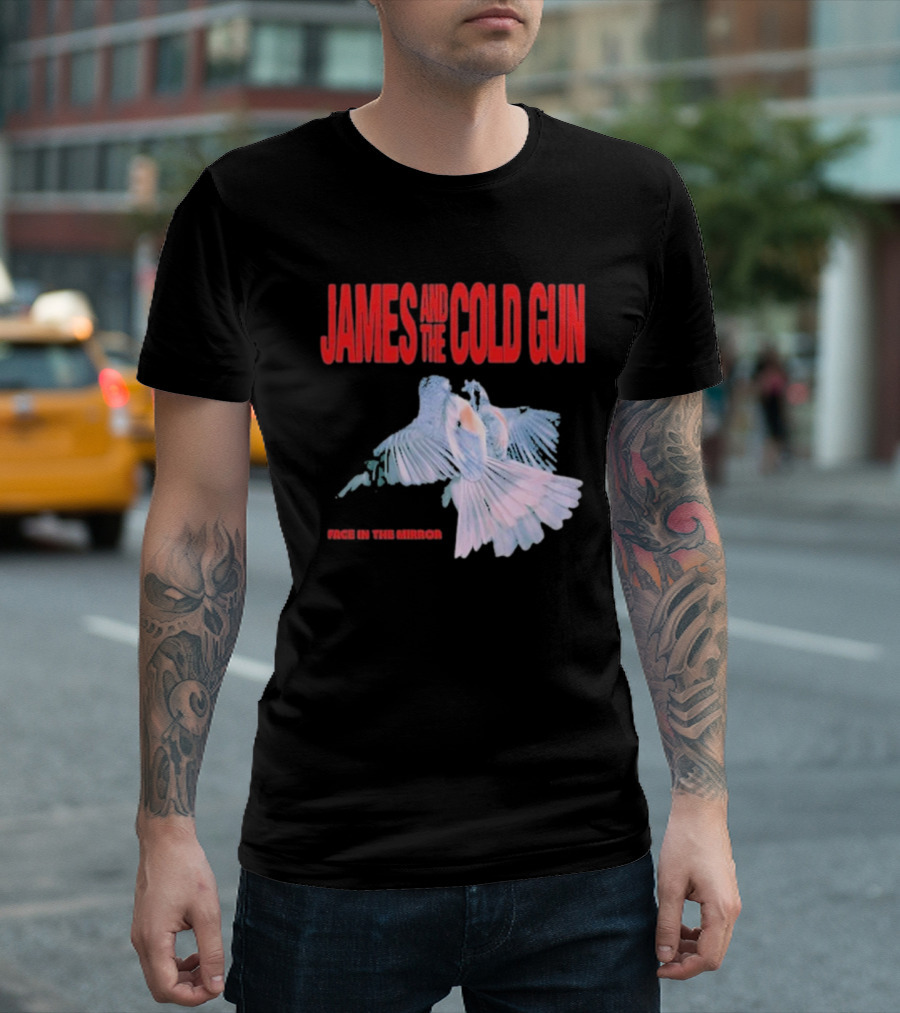 James And The Cold Gun Face In The Mirror Birds Image T-Shirt