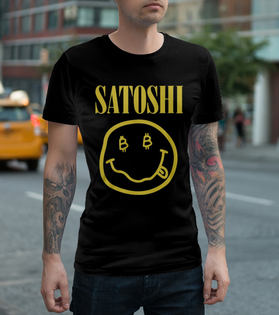 Satoshi Bitcoin Smile Logo Icon T-Shirt