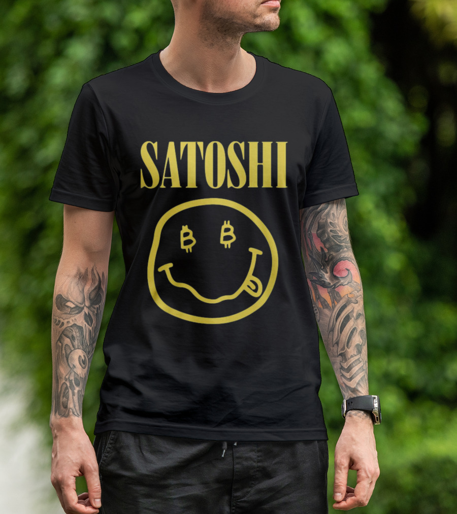 Satoshi Bitcoin Smile Logo Icon T-Shirt