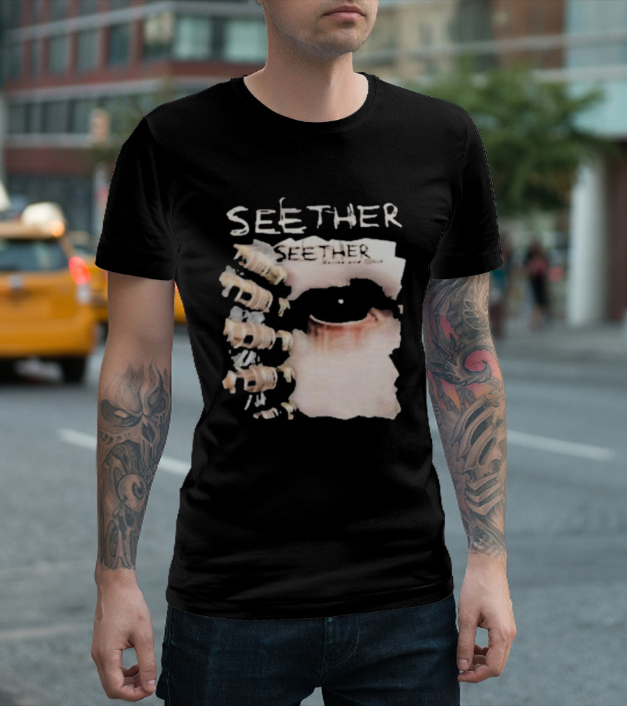 Seether Karma And Effect Eye Skeleton Couple Image T-Shirt