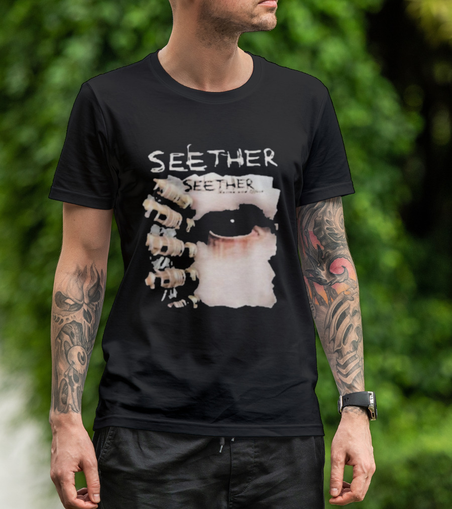 Seether Karma And Effect Eye Skeleton Couple Image T-Shirt