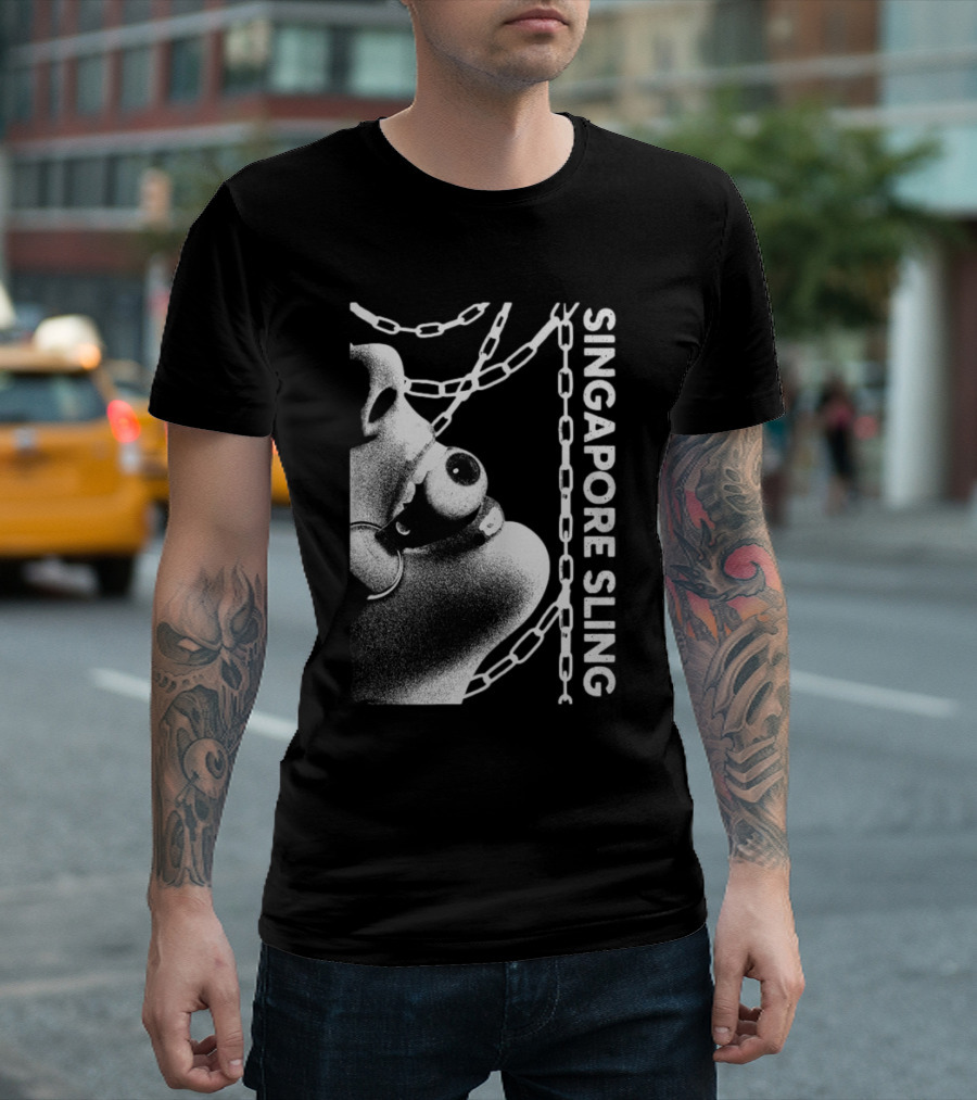 SINGAPORE SLING Mask Chains Artwork T-Shirt
