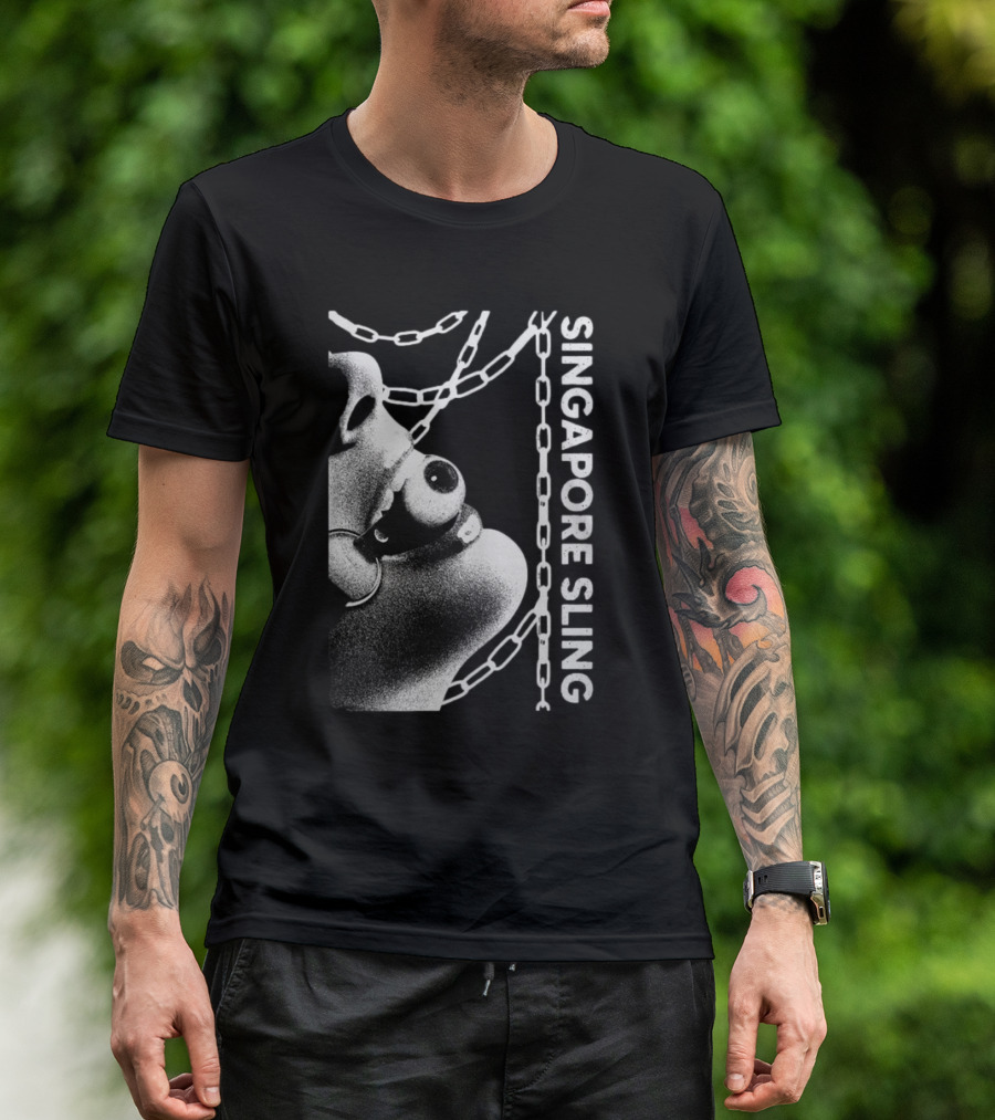 SINGAPORE SLING Mask Chains Artwork T-Shirt