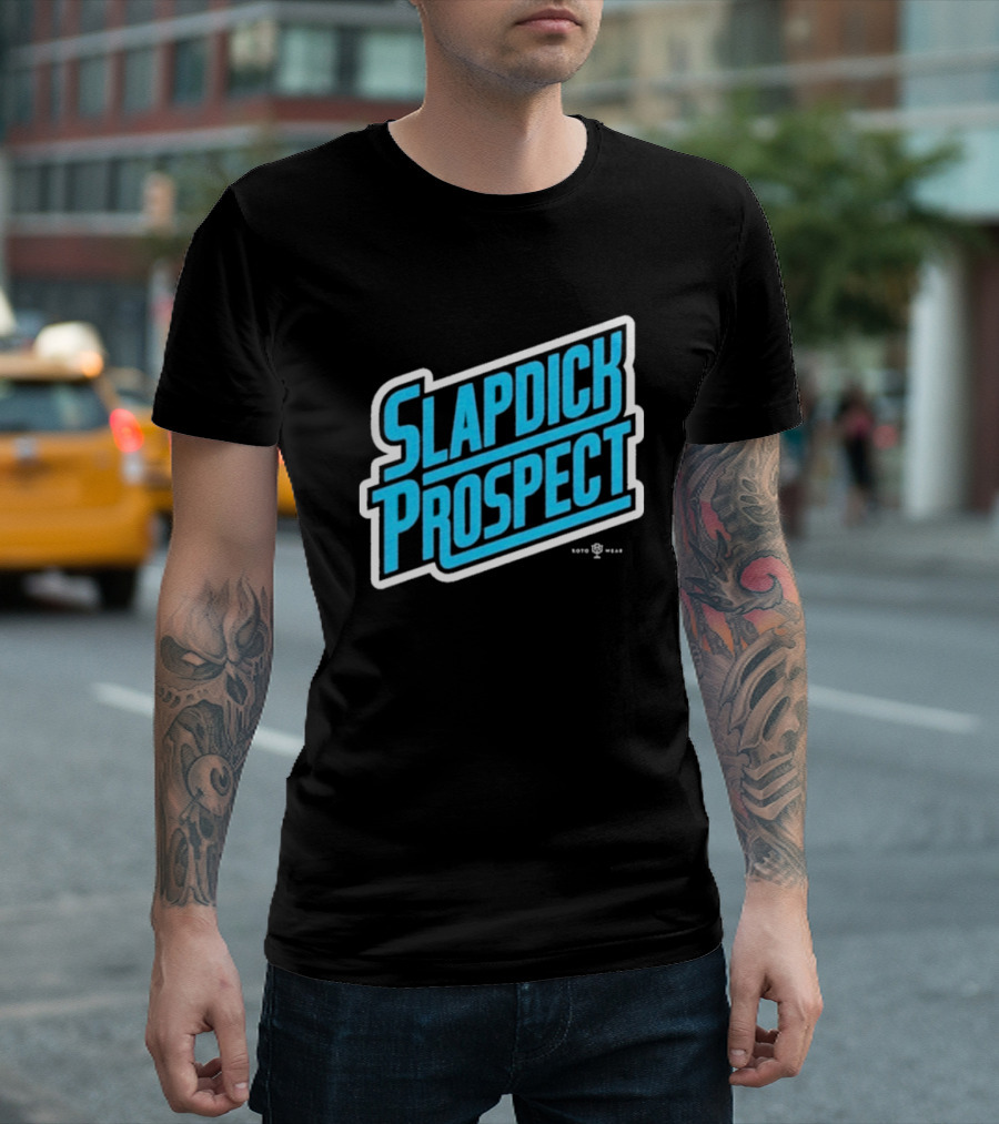 Slapdick Prospect Blue Bold Text T-Shirt