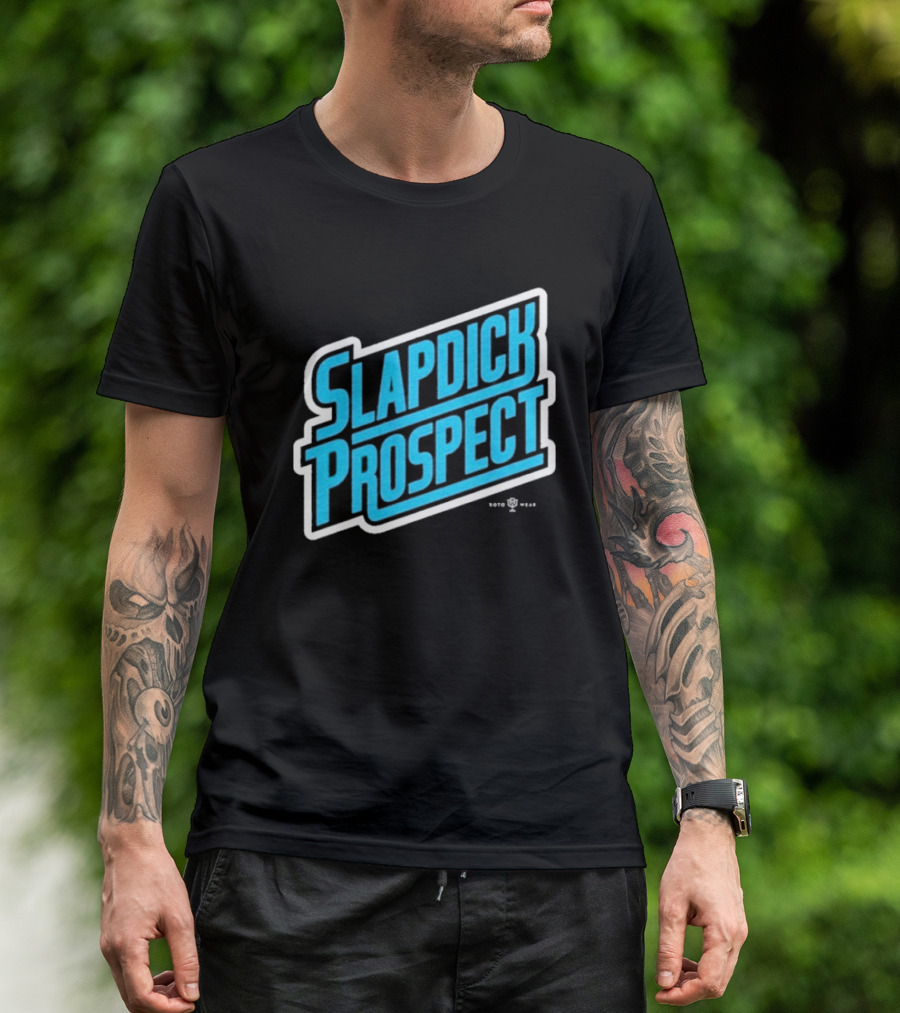 Slapdick Prospect Blue Bold Text T-Shirt