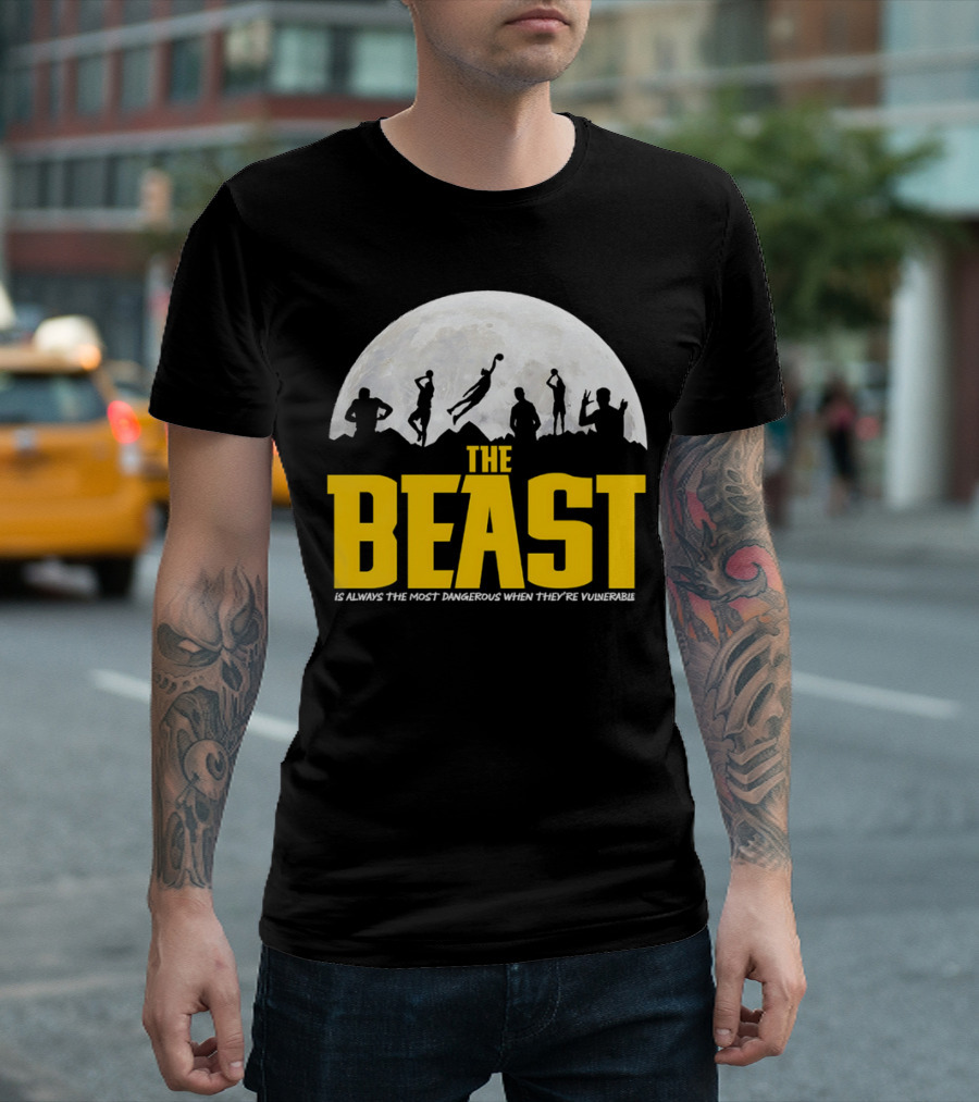 The Beast Is Always The Most Dangerous When They're Vulnerable Silhouettes Moon Scene T-Shirt