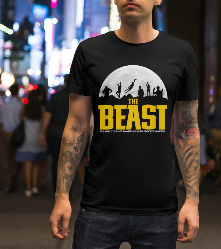 The Beast Is Always The Most Dangerous When They're Vulnerable Silhouettes Moon Scene T-Shirt
