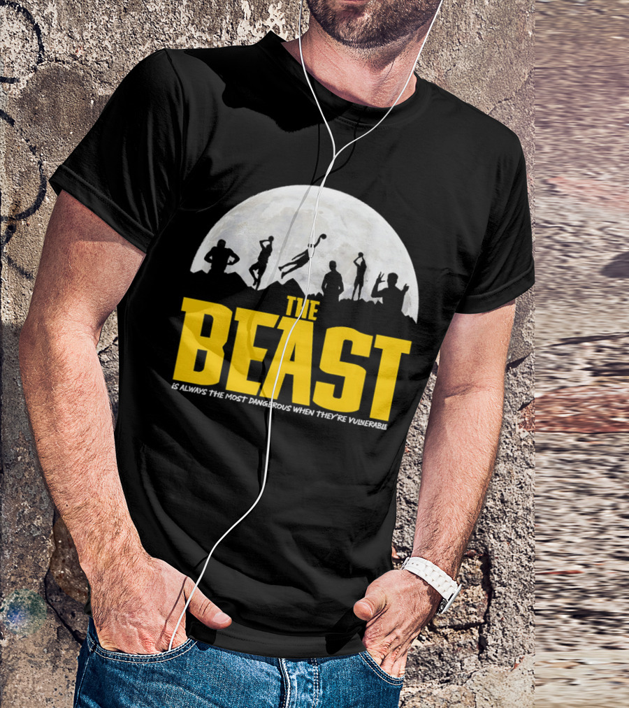 The Beast Is Always The Most Dangerous When They're Vulnerable Silhouettes Moon Scene T-Shirt