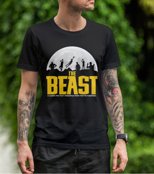 The Beast Is Always The Most Dangerous When They're Vulnerable Silhouettes Moon Scene T-Shirt