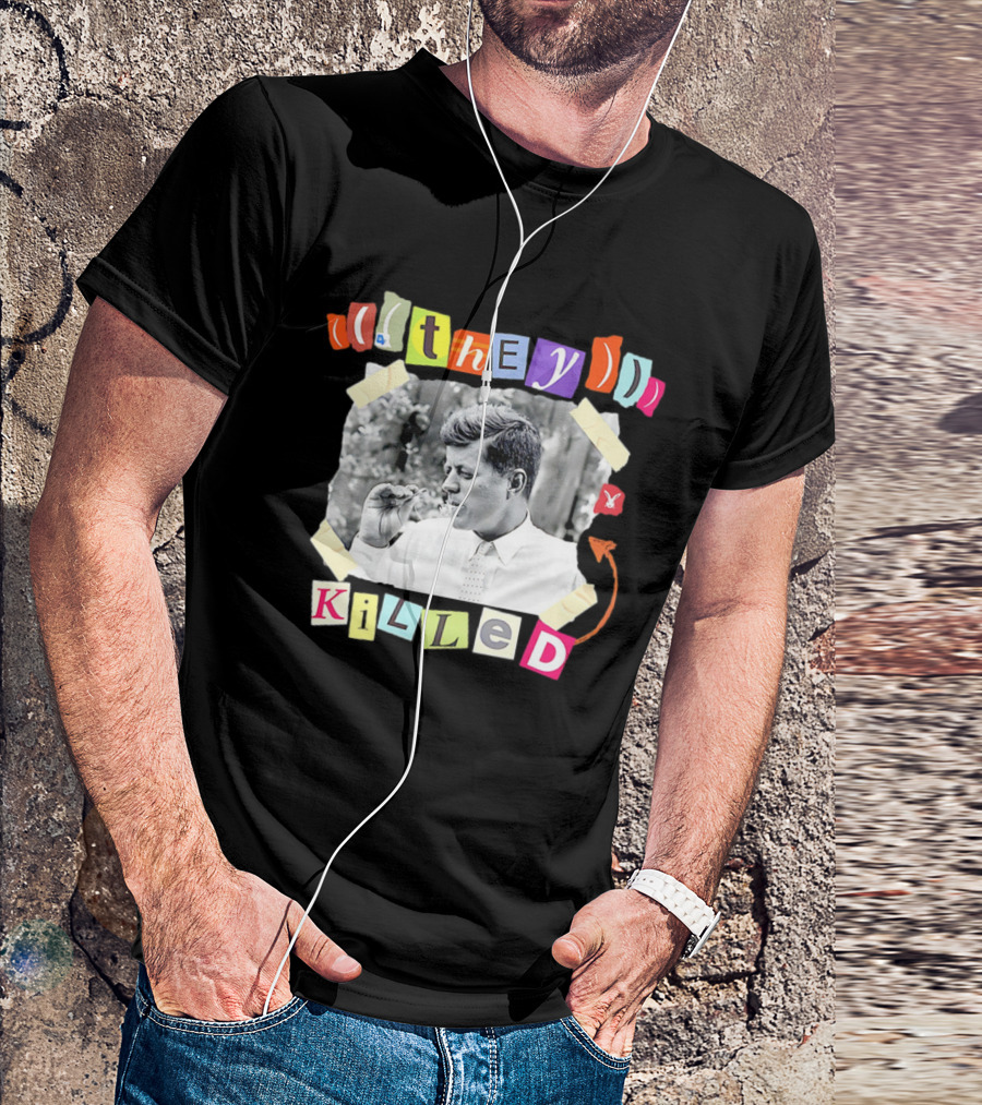 They Killed John F. Kennedy Smoking Retro Style T-Shirt