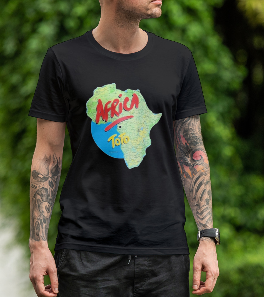 Toto Africa Map Shape With Record Design T-Shirt