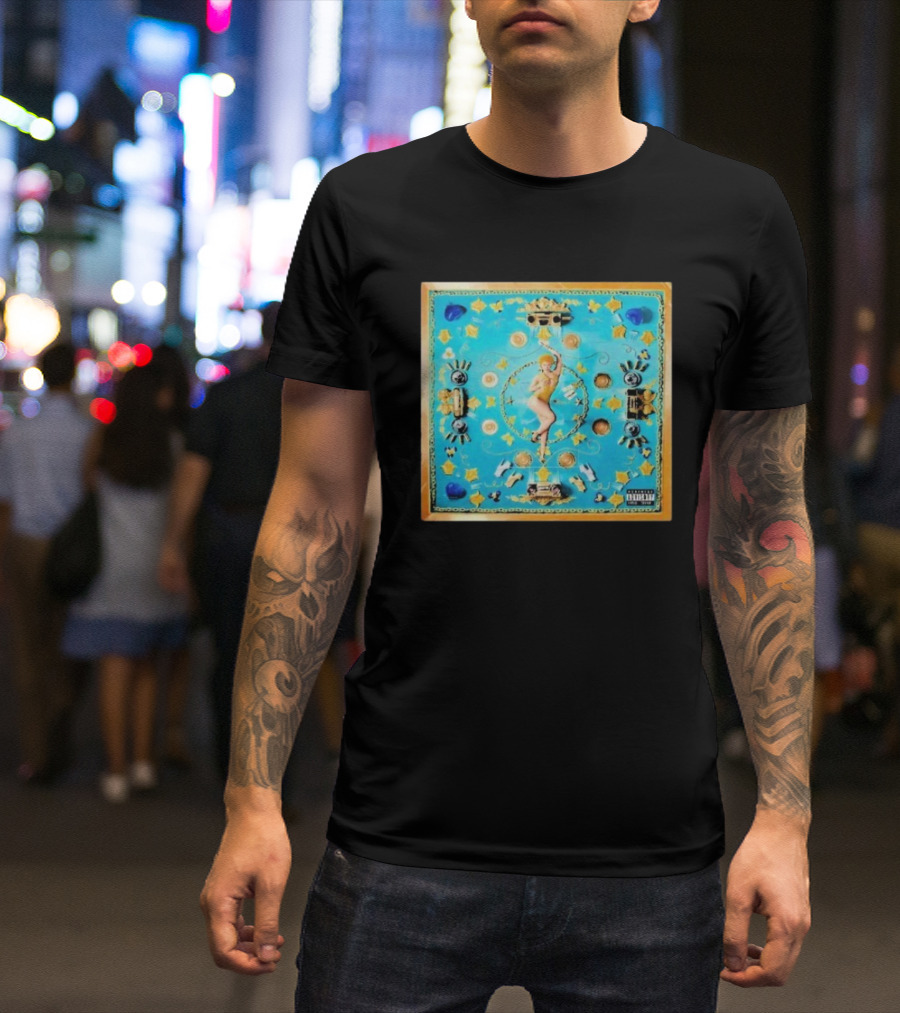 Ice Spice Y2K I'm Just A Girl Vintage Style Pop Art Blue Gold Elements T-Shirt