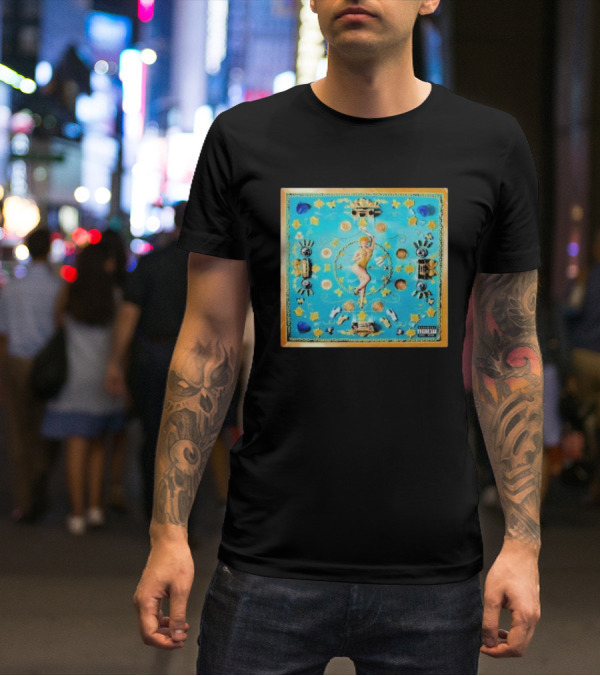 Ice Spice Y2K I'm Just A Girl Vintage Style Pop Art Blue Gold Elements T-Shirt