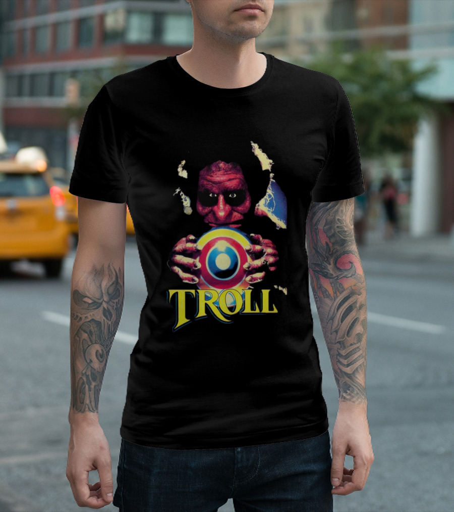 Troll Creepy Character Holding Colorful Orb T-Shirt