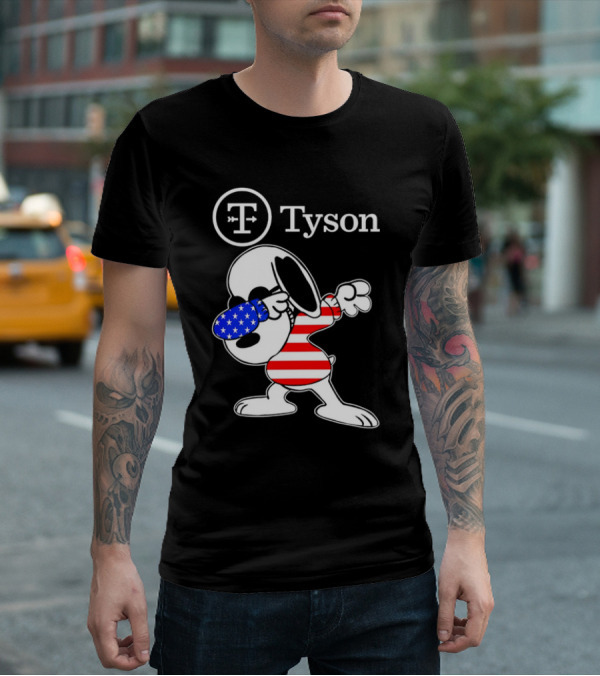 Tyson Foods Snoopy Dabbing American Flag Character T-Shirt