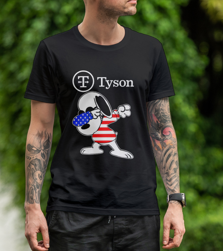 Tyson Foods Snoopy Dabbing American Flag Character T-Shirt