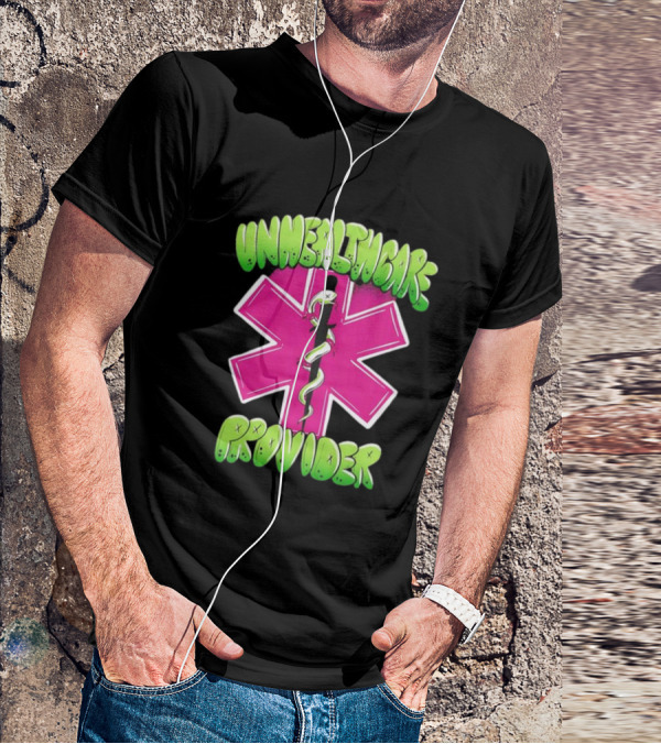 Unhealthcare Provider Graffiti Star Of Life Snake T-Shirt