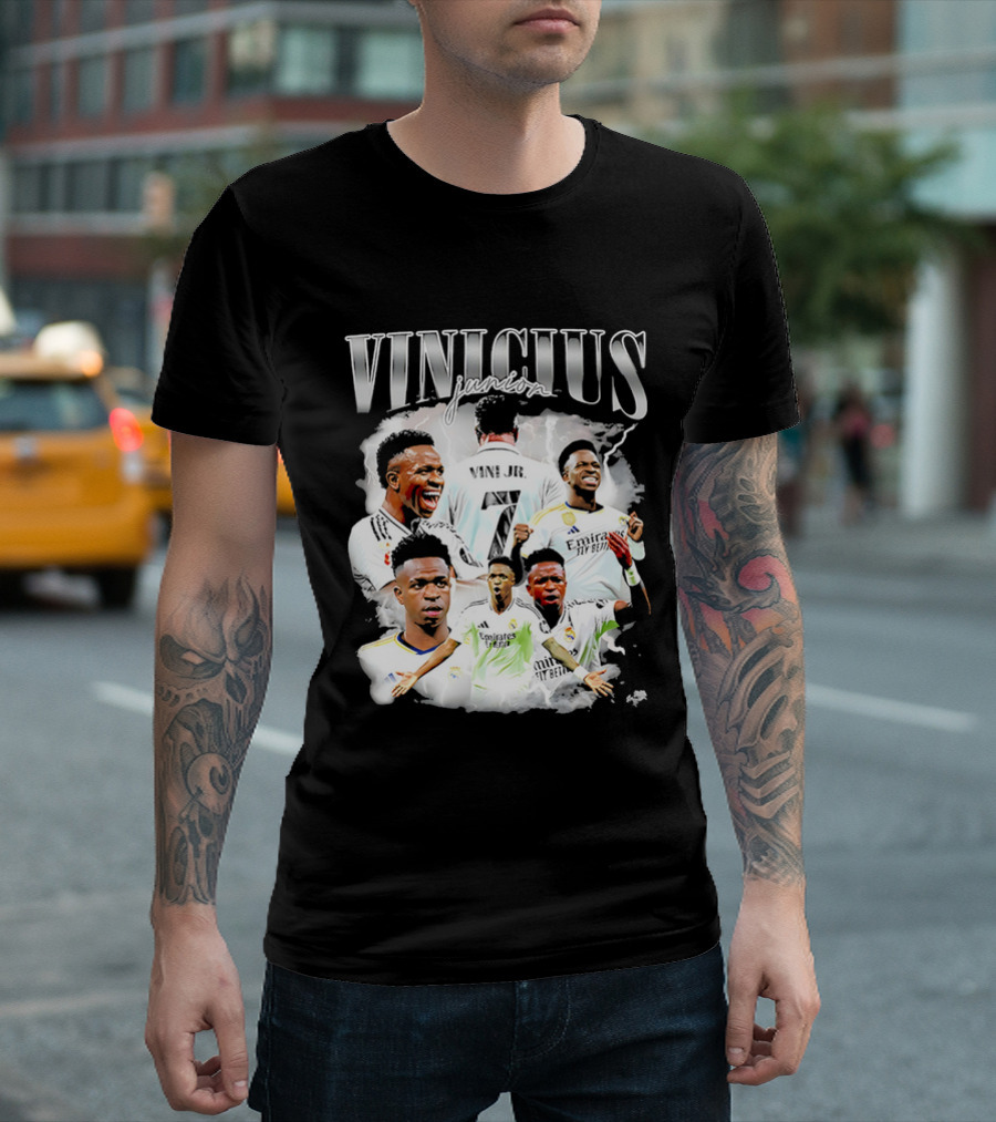Vinicius Junior Real Madrid Footballer Montage T-Shirt