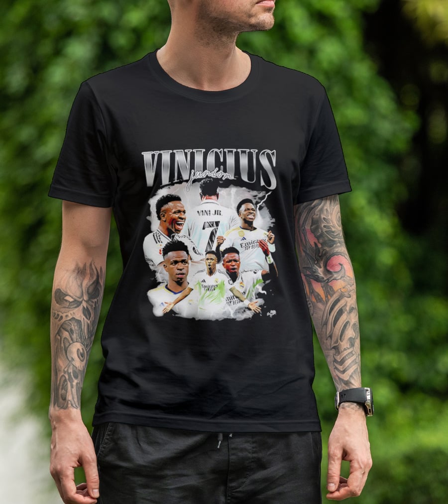 Vinicius Junior Real Madrid Footballer Montage T-Shirt