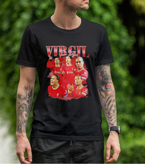Virgil Van Dijk Liverpool FC Number 4 Captain Liverpool Red Jersey T-Shirt