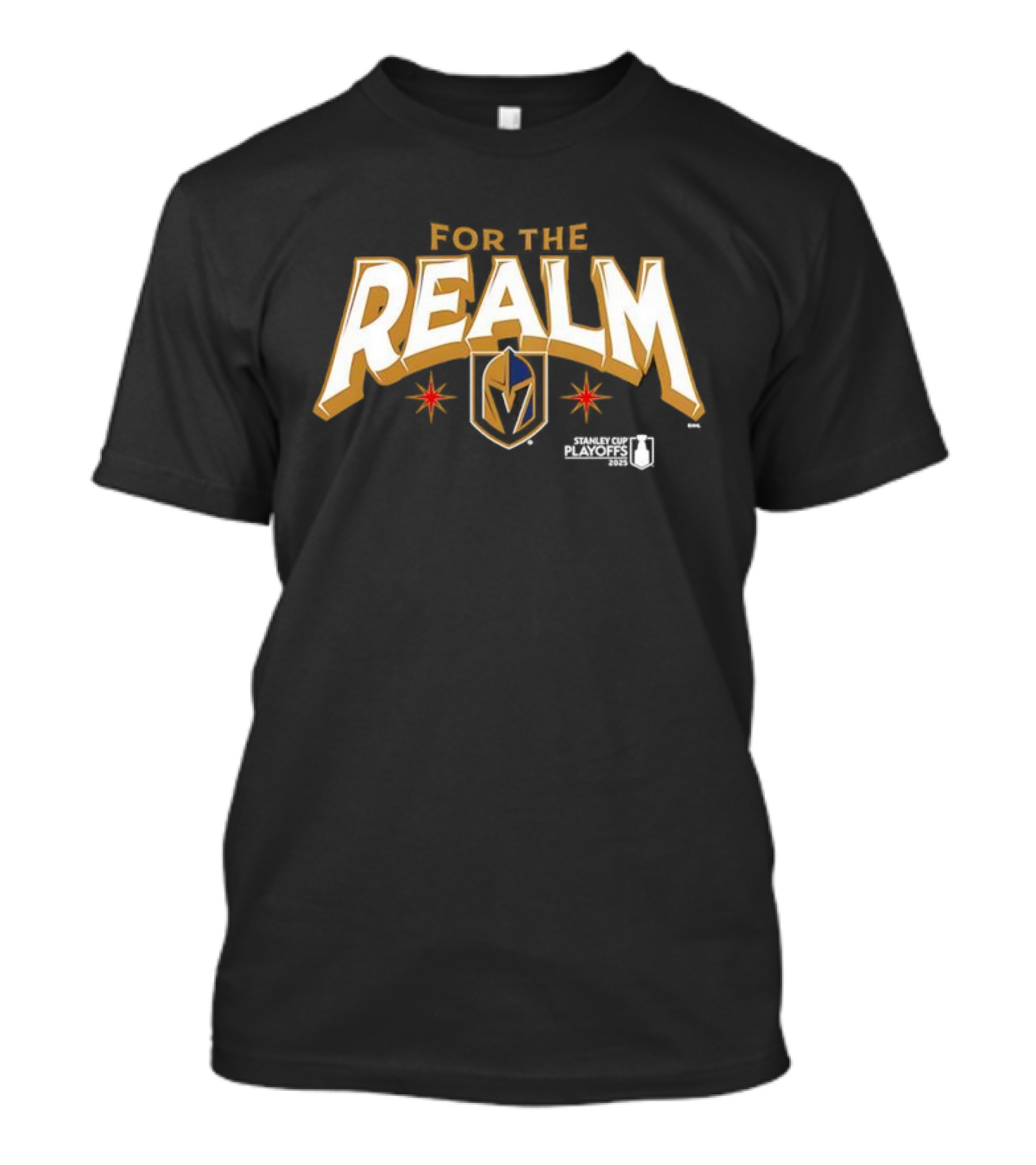 Vegas Golden Knights For The Realm 2025 Stanley Cup Playoffs Realm Mask Icon T-Shirt
