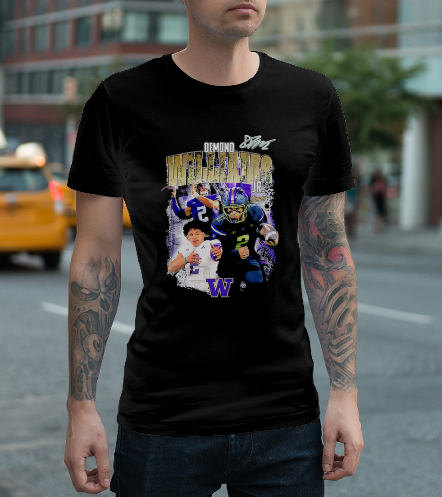 Demond Williams Jr. Washington Huskies Football W Logo T-Shirt