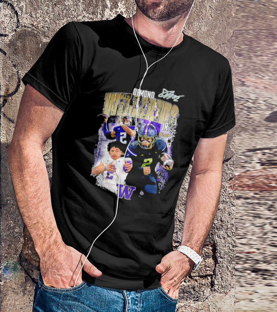 Demond Williams Jr. Washington Huskies Football W Logo T-Shirt