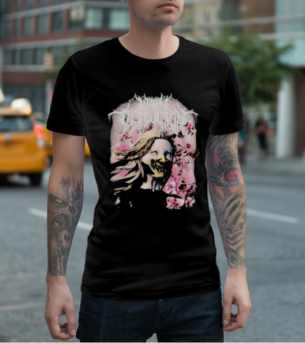 Within Destruction Yokai Cherry Blossoms Masked Face Design T-Shirt