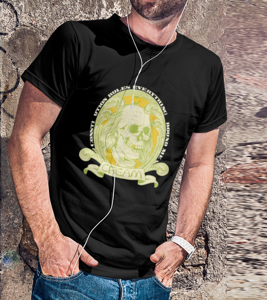 Wu-Tang Clan Constitution Rules Everything Around Me Skull Cream T-Shirt