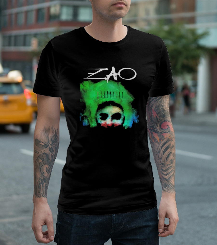 Zao Splinter Shards Green Skull Art T-Shirt