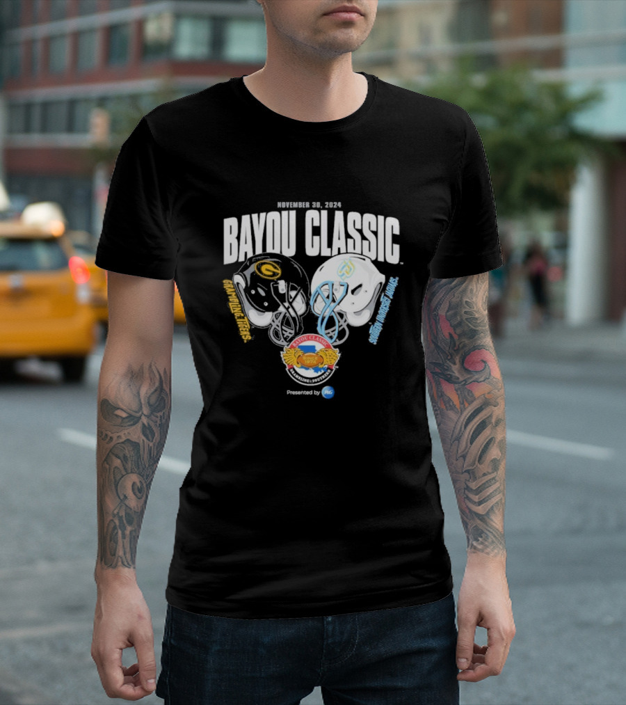 November 25 2023 Bayou Classic Southern University Grambling State Football Helmets Powered By Procter And Gamble T-Shirt
