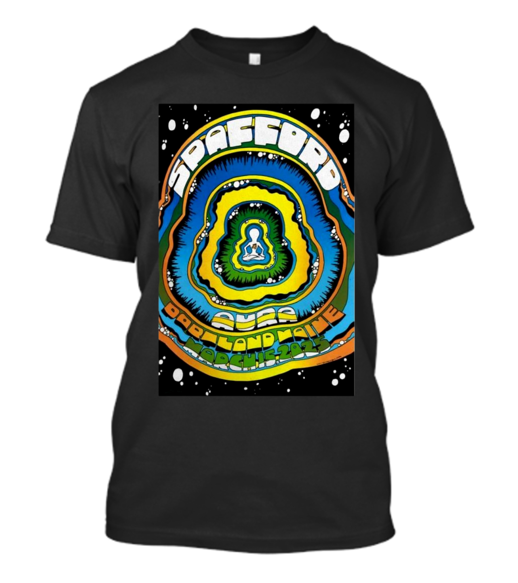 Spafford Aura Portland Maine March 15 2025 Tour Psychedelic Design T-Shirt