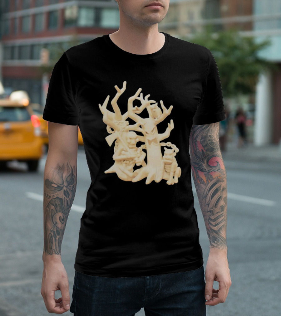 Spooky Woods Woodland Tree Creature With Owl And Frog T-Shirt