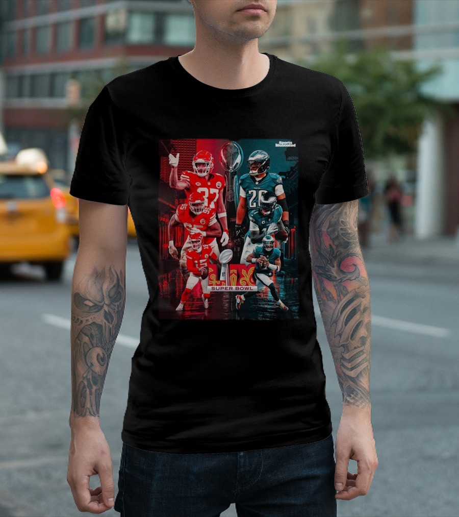 Sports Illustrated Super Bowl LIX Kansas City Chiefs Vs Philadelphia Eagles Matchup Cover T-Shirt
