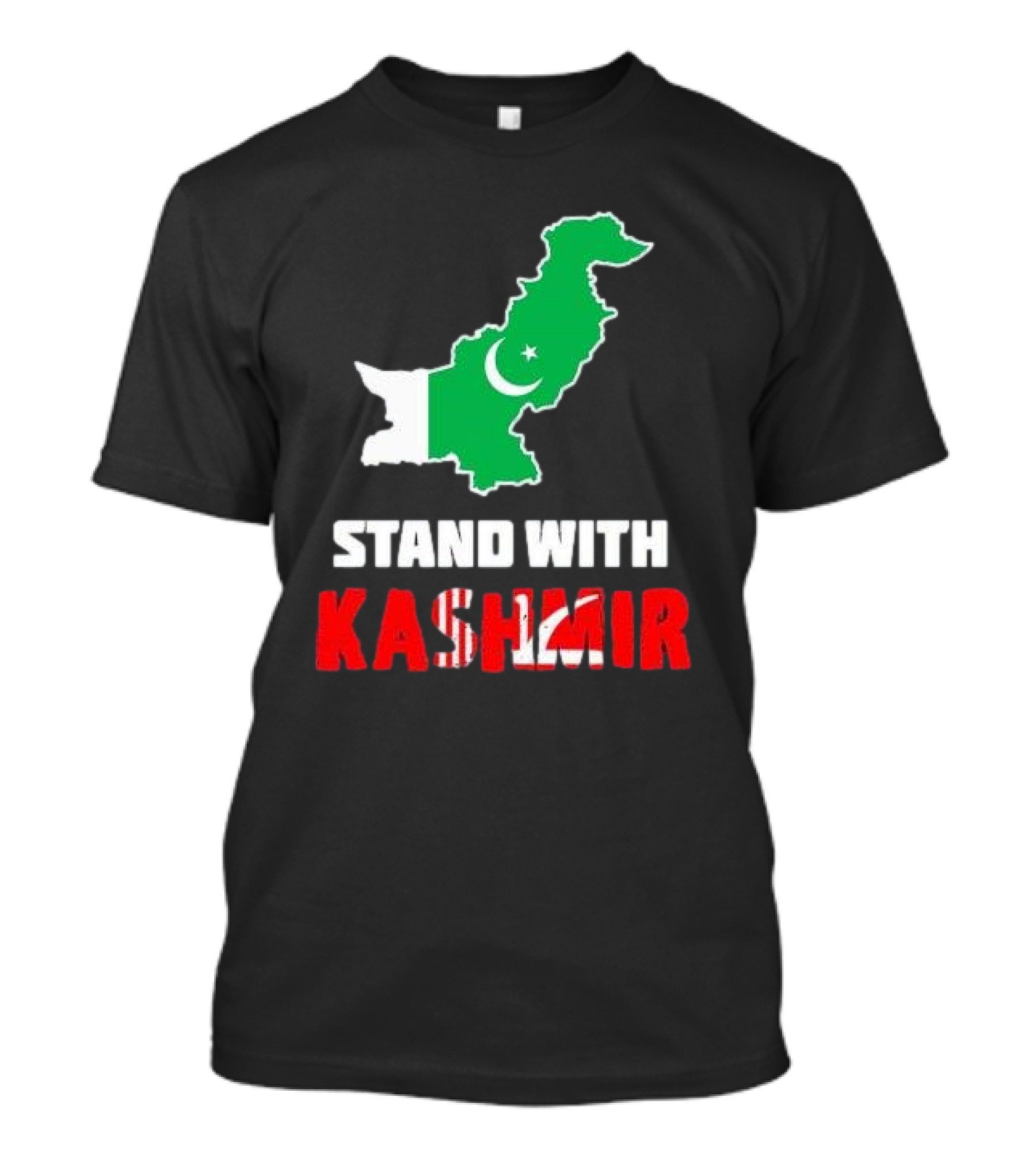 Stand With Kashmir Pakistan Map Patriotic Support T-Shirt
