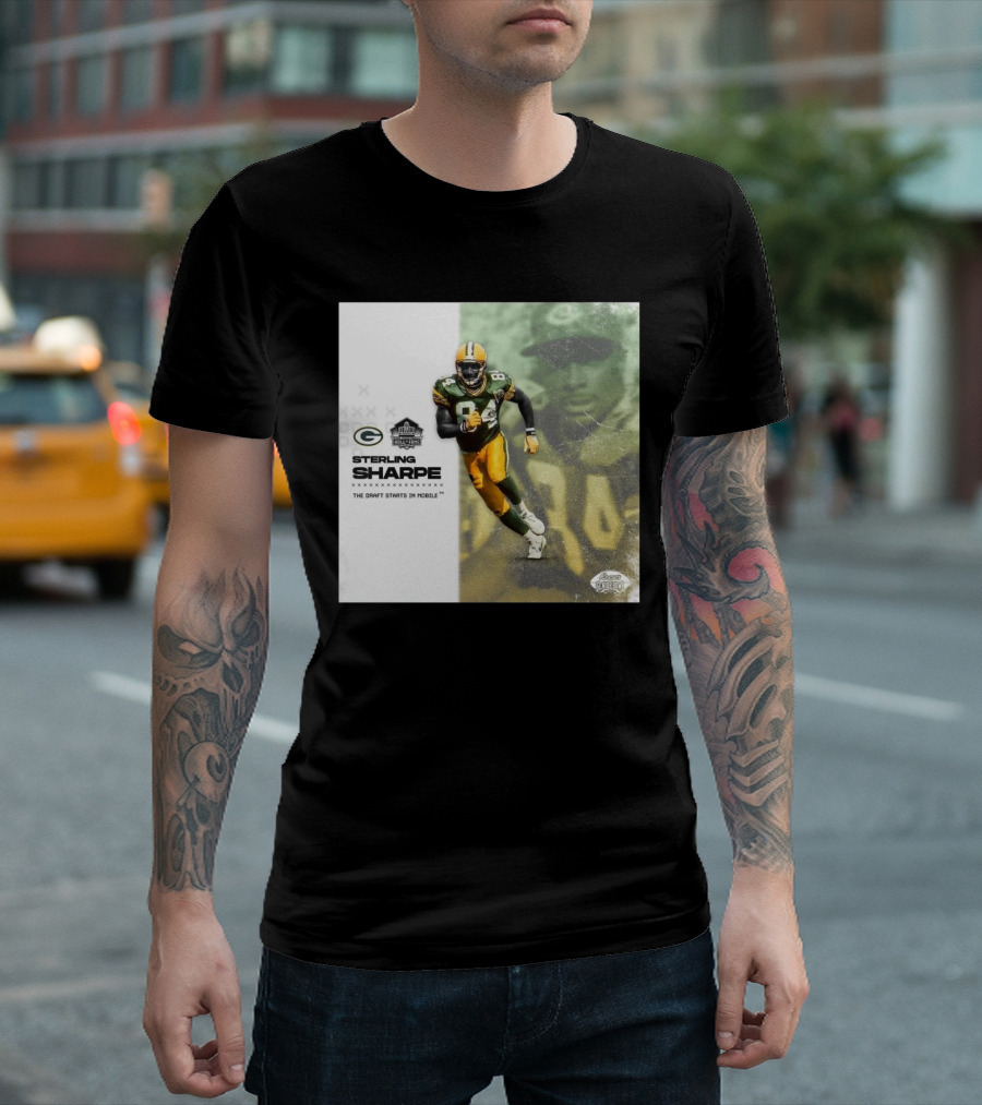 Sterling Sharpe Green Bay Packers Pro Football Hall of Fame The Draft Starts in Mobile T-Shirt