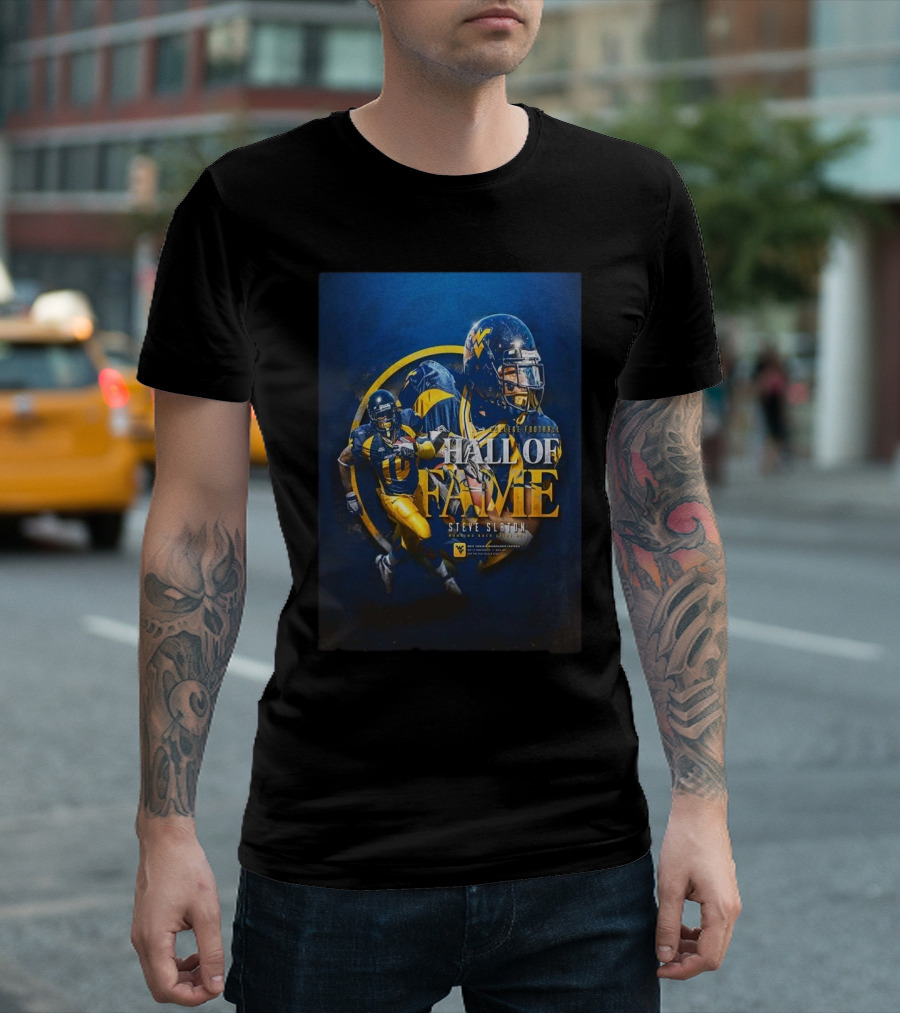 Steve Slaton College Football Hall of Fame Running Back West Virginia Sports T-Shirt