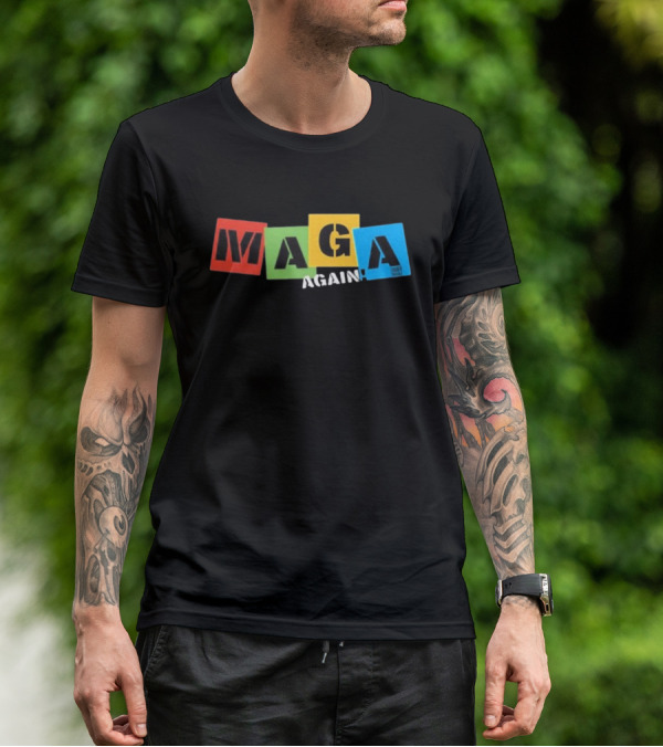 MAGA Again Block Letters Primary Colors T-Shirt